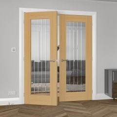 Deanta Ely Prefinished Oak Glazed Internal Door 1981x610x35mm - 35ELYGGX610FSC