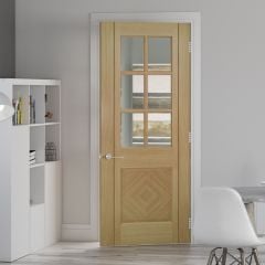 Deanta Kensington Prefinished Oak Bevelled Glaze Internal Door 2032x813x35mm - 35KENSGBX813FSC