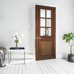 Deanta Kensington Prefinished Walnut Bevelled Glaze Internal Door 2032x813x35mm - 35KENSGWX813FSC