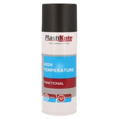 Plastikote Trade High Temperature Aerosol Spray Paint Black 400ml - PKT71018
