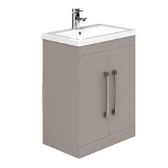 Essential NEVADA Floor Standing Washbasin Unit + Basin 2 Door 600mm Wide - Cashmere - EFP300CA