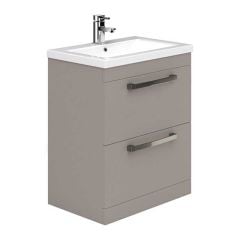 Essential NEVADA Floor Standing Washbasin Unit + Basin 2 Drawers 800mm Wide - Cashmere - EFP303CA
