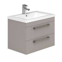 Essential NEVADA Wall Hung Washbasin Unit + Basin 2 Drawers 800mm Wide Cashmere - EFP305CA