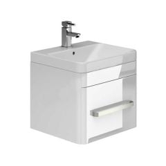 Essential VERMONT 500mm Wall Hung 1 Drawer Unit + Basin - White - EFP405WH