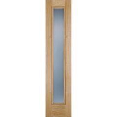 LPD Sidelight 1L Frosted Unfinished Oak External Door 2057x457x44mm - OSLFROSTED