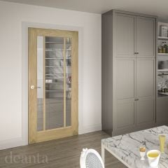 Deanta Norwich Unfinished Oak Bevelled Glaze Internal Door 2040x726x40mm - 40NORWGUNX726