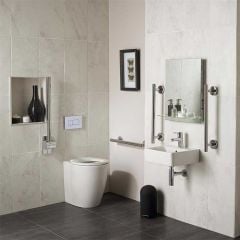 Ideal Standard CONCEPT FREEDOM Ensuite DocM Pack 400mm Basin And 550mm Projection Back To Wall Toilet Pan - S6406AA