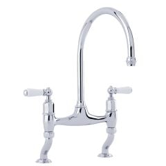 Perrin & Rowe Ionian Bridge Kitchen Mixer Tap Chrome Lever Handles - 4193CPWPC Main