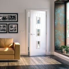 Deanta Ely White Primed Glazed Internal Fire Door 1981x762x45mm - 45ELYCGF/DWHP762