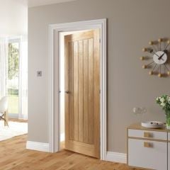 Deanta Ely Unfinished Oak Internal Fire Door 2040x726x45mm - 45HP22F/DUNX726