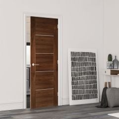 Deanta Valencia Prefinished Walnut Internal Fire Door 1981x762x45mm - 45VALF/DWX762FSC