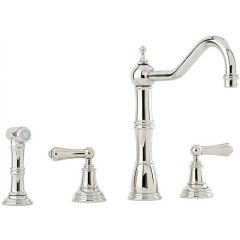 Perrin & Rowe Alsace Kitchen Mixer Tap with Lever Handles - Chrome - 4776CP