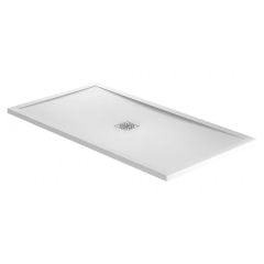 April Waifer Rectangular Slate Effect Shower Tray - White - 1000 x 800mm - 550/000