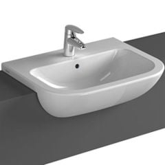 Vitra S20 55cm Semi-Recessed Basin One Tap Hole - Basin Only