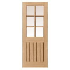 JB Kind Tutbury Pre-finished Oak Glazed Internal Door 1981x838x35mm - VOTUT29