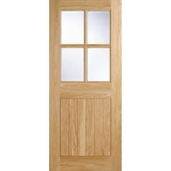 LPD Cottage 4L Unfinished Oak External Door 1981x762x44mm - O4LITE30