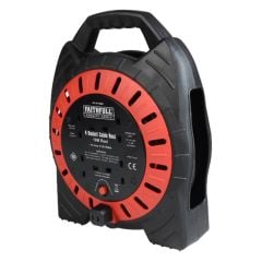 Faithfull Power Plus Easy Reel Cable Reel 10 Metre 10 Amp with 4 Socket 240 Volt - FPPCR10MSE