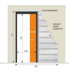 JB Kind Single Pocket Door System 1981x762mm - POCSYSSGL762