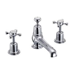 Burlington Claremont Thermostatic Three Hole Basin Mixer With Pop-Up Waste - CL29