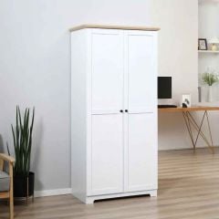 HOMCOM Freestanding Wooden Kitchen Cabinet - White - 833-595