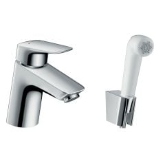 hansgrohe Logis Single Lever Basin Mixer with Bidet Spray and Shower Hose 160cm - 71290000