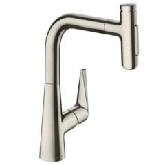 hansgrohe Talis Select M51 Single Lever Kitchen Mixer 220, Pull-Out Spray, 2jet - Stainless Steel - 72824800