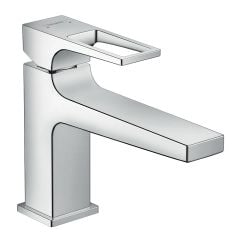 hansgrohe Metropol Single Lever Basin Mixer 100 with Loop Handle and Push-Open Waste - 74502000