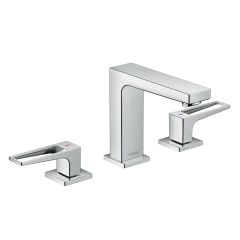 hansgrohe Metropol 3-Hole Basin Mixer 110 with Loop Handles and Push-Open Waste - 74514000