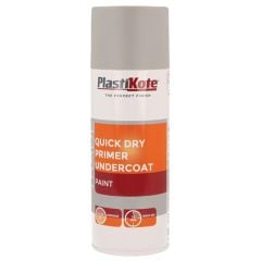 Plastikote Trade Quick Dry Primer Aerosol Spray Paint Grey 400ml - PKT71001