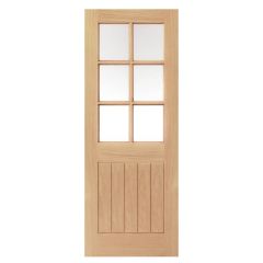 JB Kind Thames 6 Light Oak Internal Door 2040x826x40mm - OTHA6L826