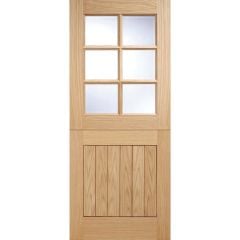 LPD Cottage Stable 6L Unfinished Oak External Door 1981x762x44mm - OSTA6L30