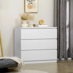 HOMCOM 3 Chest Of Drawers - White - 831-538