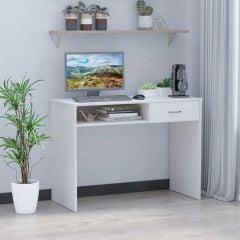 HOMCOM Computer Desk With Drawer - White - 836-265WT