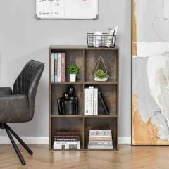 HOMCOM 655mm Cubic Bookcase - Brown - 836-369 - lifestyle