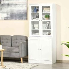 HOMCOM 760mm Bookcase with Doors - White - 836-450 - lifestyle