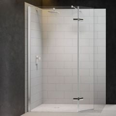 Merlyn 8 Series Showerwall with Hinged Swivel Panel 1350mm - M8SW271