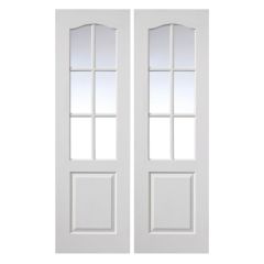 JB Kind Classique 6 Light White Internal Door Pair 1981x1220x35mm - CLAGLSPR40