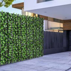 Outsunny Artificial Leaf Hedge Screen Privacy Fence Panel 3x1m - Green - 844-204
