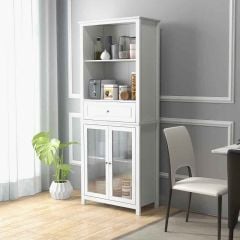 HOMCOM Tall Kitchen Cabinet Pantry Storage - White - 835-996V00WT