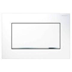 Geberit Sigma30 Flush Plate Single Flush White / Gloss Chrome / White Screwable - 115.893.KJ.1