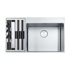 Franke Box Centre Stainless Steel Kitchen Sink with Accessories Left Hand Small Bowl BWX 220 54-27 - 127.0570.616