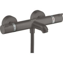 hansgrohe Ecostat Bath & Shower Mixer Tap Thermostat Comfort for Exposed Installation Brushed Black Chrome - 13114340