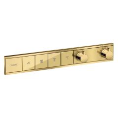 hansgrohe RainSelect Thermostat for Concealed Installation for 4 Functions - Polished Gold Optic