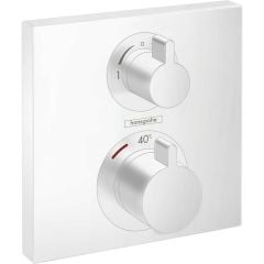 hansgrohe Ecostat Square Thermostat for Concealed Installation for 2 Functions Matt White Matt White - 15714700