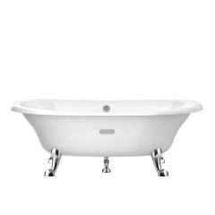 Roca Eliptico Oval Cast Iron Bath with Anti-Slip Base - White