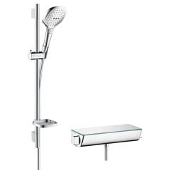 hansgrohe Raindance Select E Shower System 120 with Ecostat Select Thermostatic Mixer & Shower Rail 65cm - Chrome
