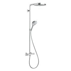 hansgrohe Raindance Select S Showerpipe 240 2Jet with Thermostatic Shower Mixer - White/Chrome