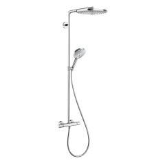 hansgrohe Raindance Select S Showerpipe 300 2Jet with Thermostatic Shower Mixer - White/Chrome