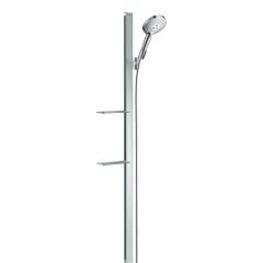 hansgrohe Raindance Select S Shower Set 120 3jet with Shower Bar 150cm and Shelves - Chrome - 27646000