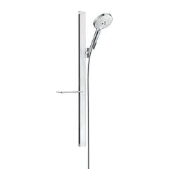hansgrohe Raindance Select S Shower Set 120 3Jet with Unica'E Shower Rail 90cm and Shelf - White/Chrome - 27648400